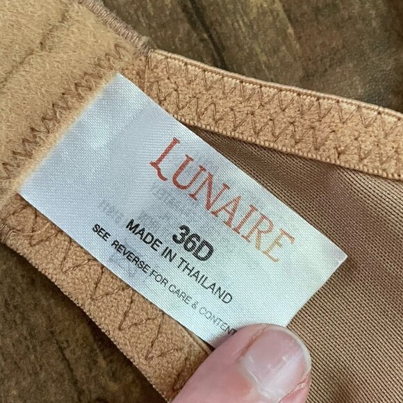 Lunaire 36D Bra Sevilla Tan Lace Animal Print Semi Demi Underwire Sheer 14013 - Picture 8 of 9